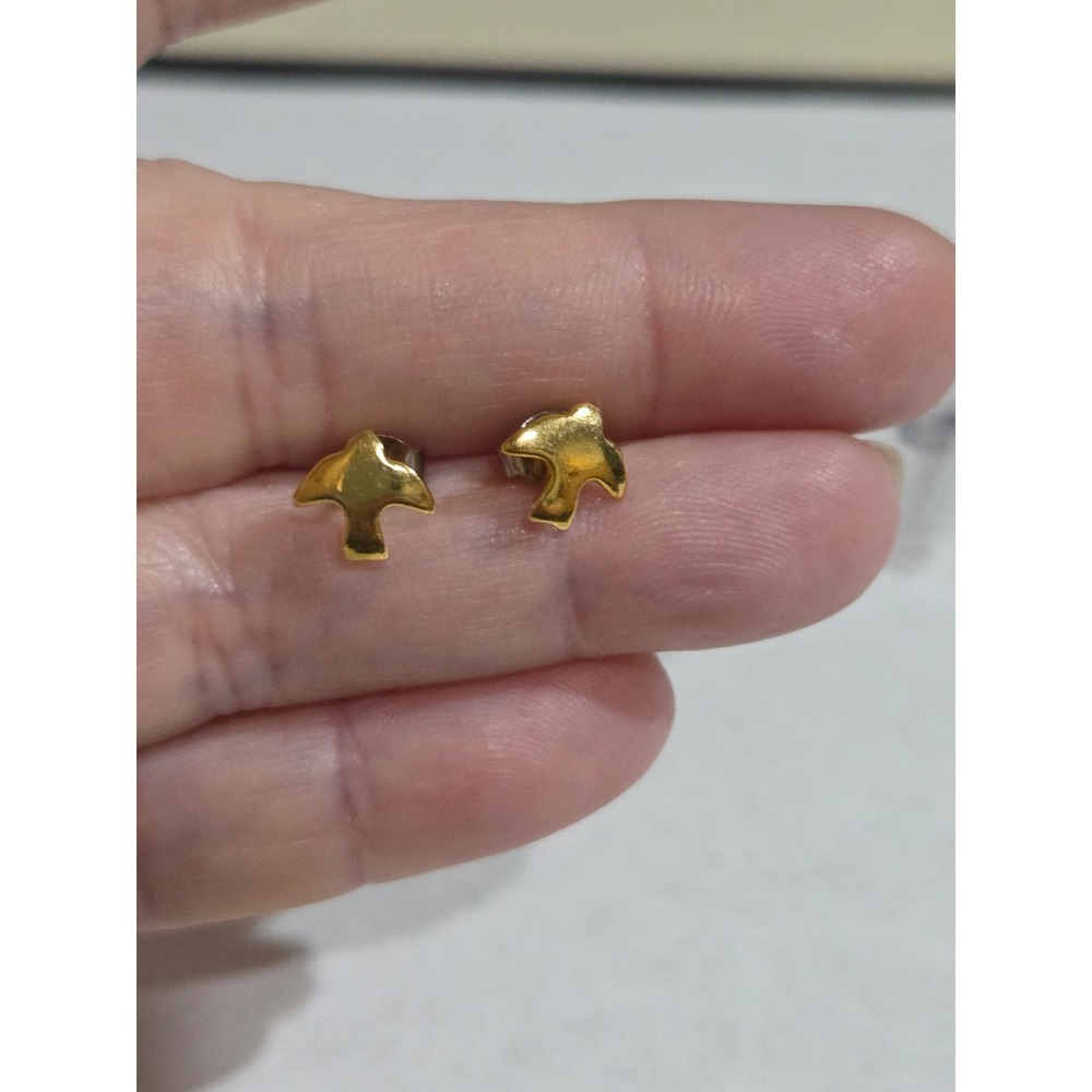 Vintage Gold Tone Earring Lot Napier Studs Leaf Dangle Bird Crawler 7 Pairs - Picture 9 of 12